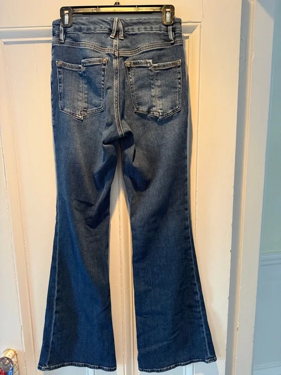 Good American Dark Blue Flare Jeans - Picture 2 of 2